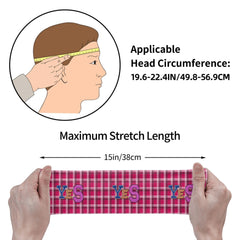 Checkered Headband Pink & Plaid Breathable Comfortable Fit Sports & Casual Wear