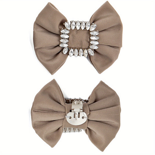 2pcs Bowknot Shoe Clips Detachable Shoe Buckles Wedding Heels Decoration