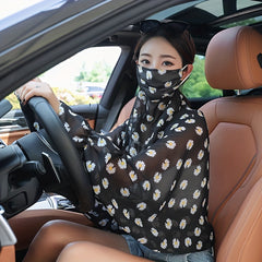 Sunscreen Mask Shawl Lightweight Breathable Windproof Wrap Cape