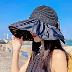 Boho Visor Hat Bowknot Sun Protection Beach Hat