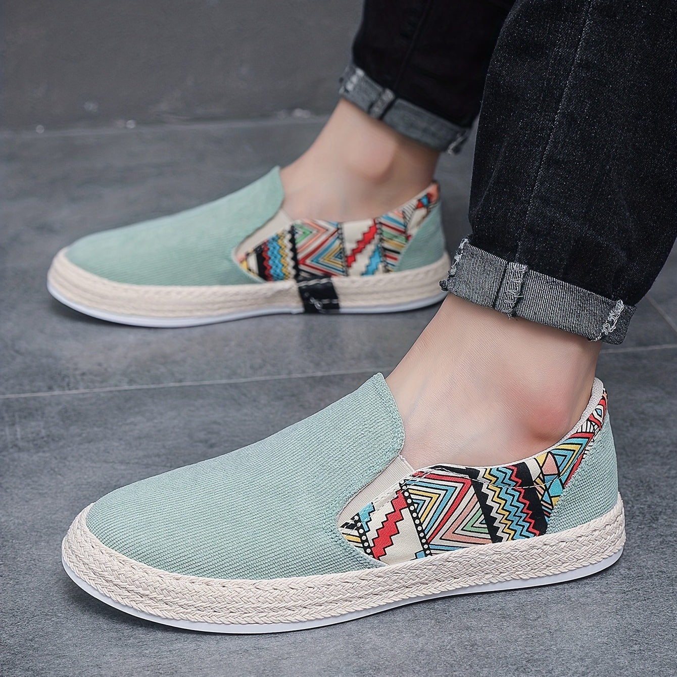 Men's Slip-On Espadrilles Loafers Canvas Sneakers