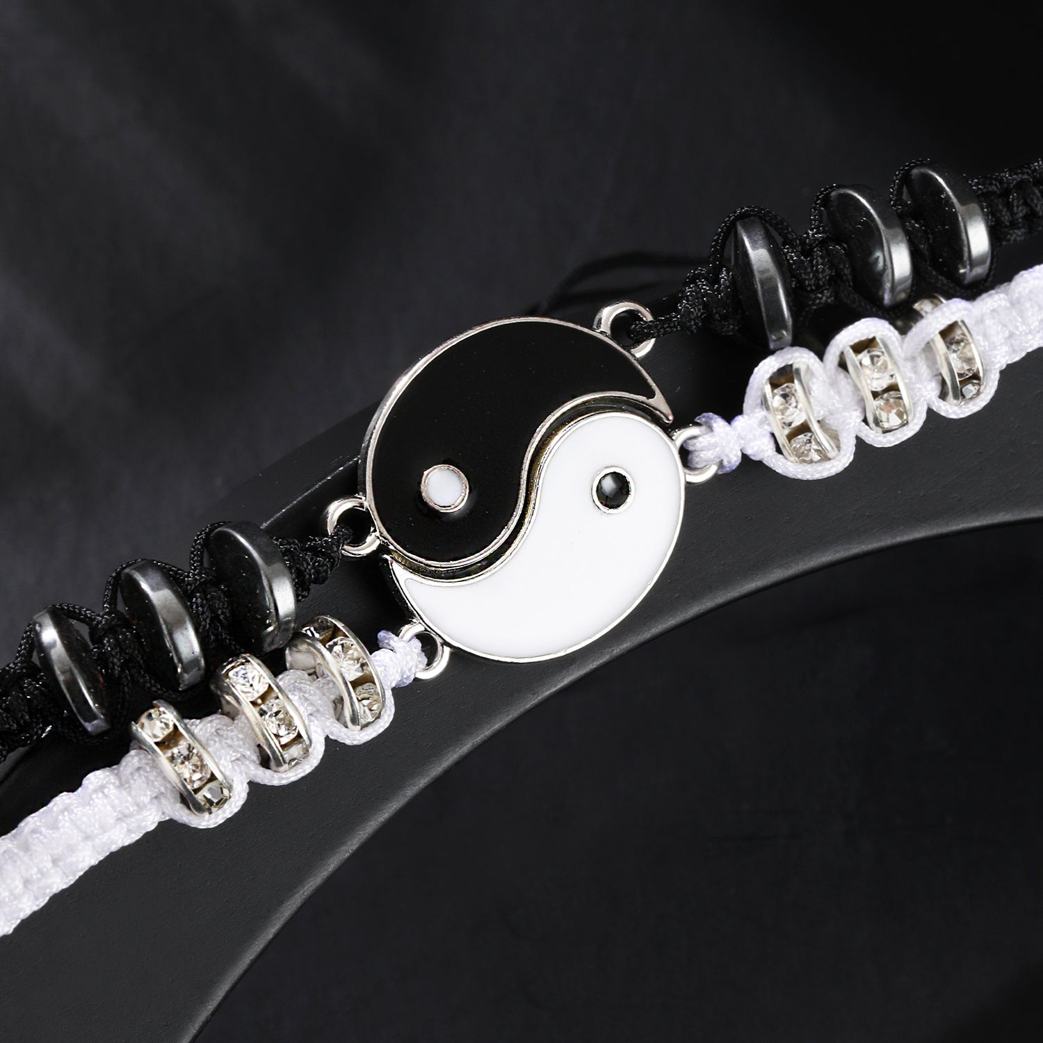 2pcs Kids BBF Bracelets For 2 Matching Yin Yang Cord Bracelets