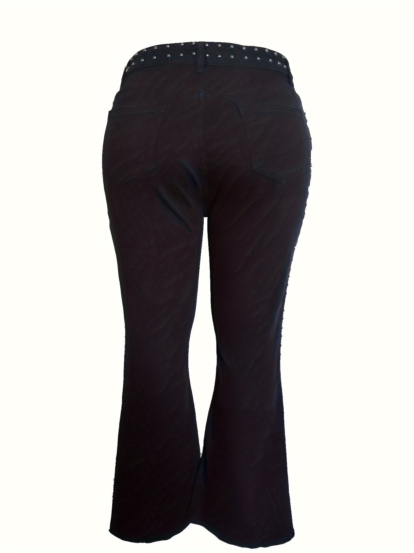 High Rise Studded Flared Leg Jeans