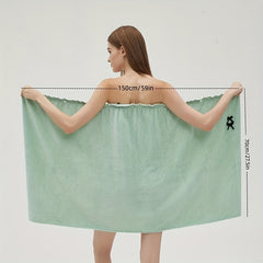 Bowknot Bath Skirt for Adults Towel Women Wearable Bathrobes Nightgown