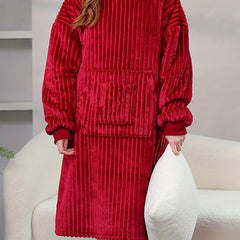Hooded Fleece Nightgown with Pockets