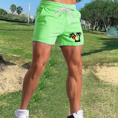 Palm Tree Pattern Graphic Drawstring Shorts Men's Summer Vacation Resort