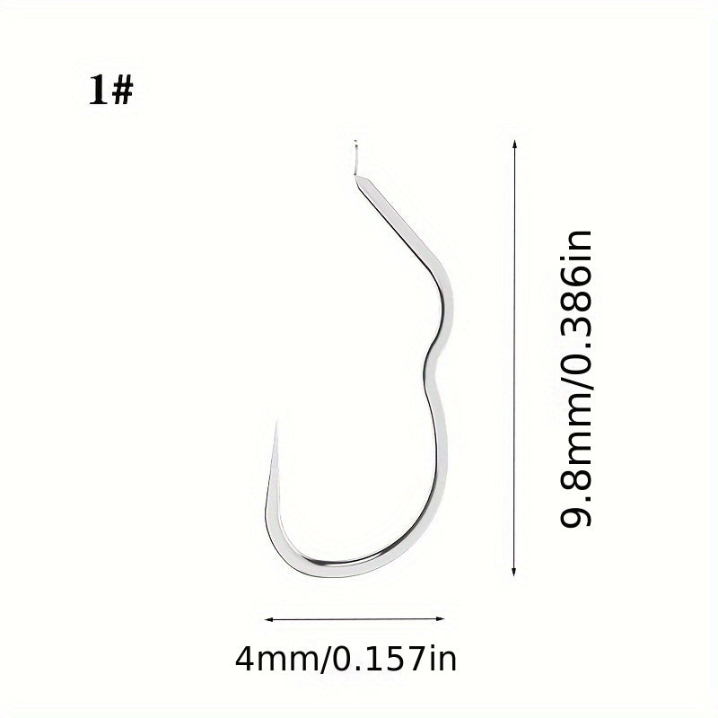 12pc Carbon Steel Fishing Hook Sharp Barbed Flip Fishhook For Carp Fishing