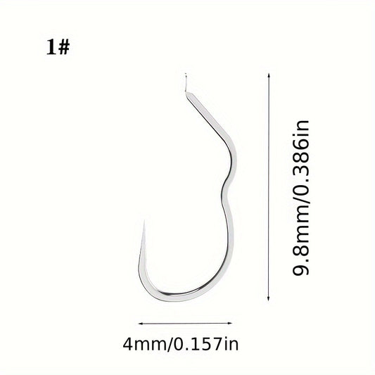 12pc Carbon Steel Fishing Hook Sharp Barbed Flip Fishhook For Carp Fishing