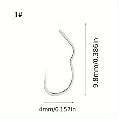 12pc Carbon Steel Fishing Hook Sharp Barbed Flip Fishhook For Carp Fishing