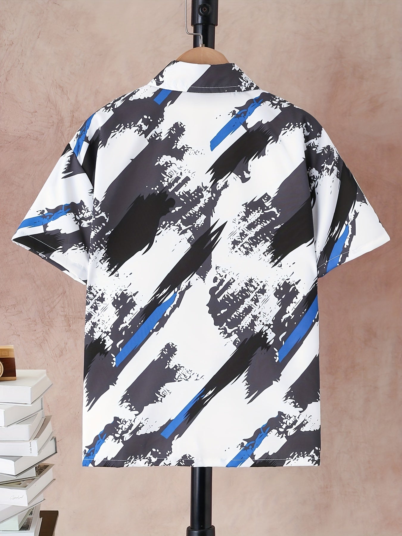 Boys Graffiti Print Button Down Short Sleeve Shorts