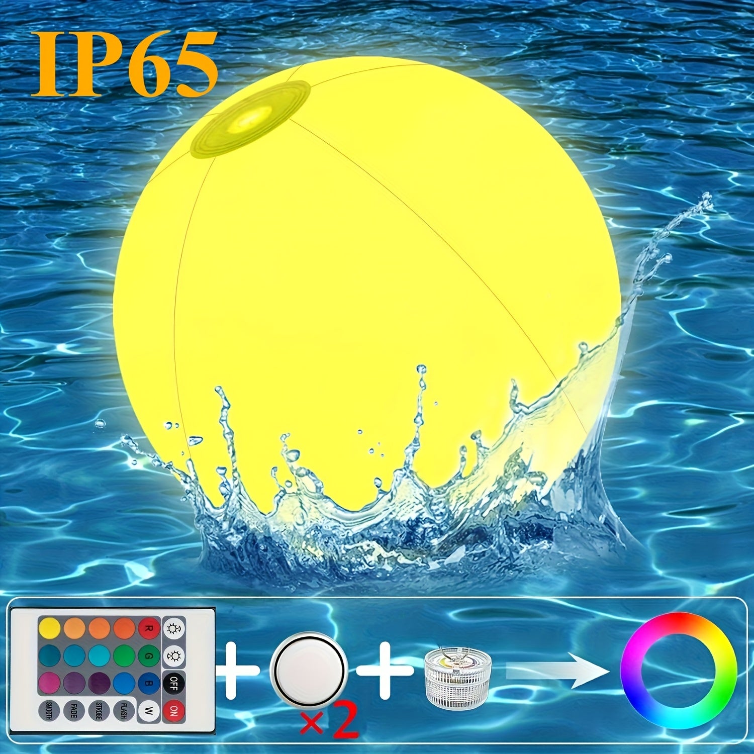 Remote Control LED Light Up Beach Balls - Set of 16
