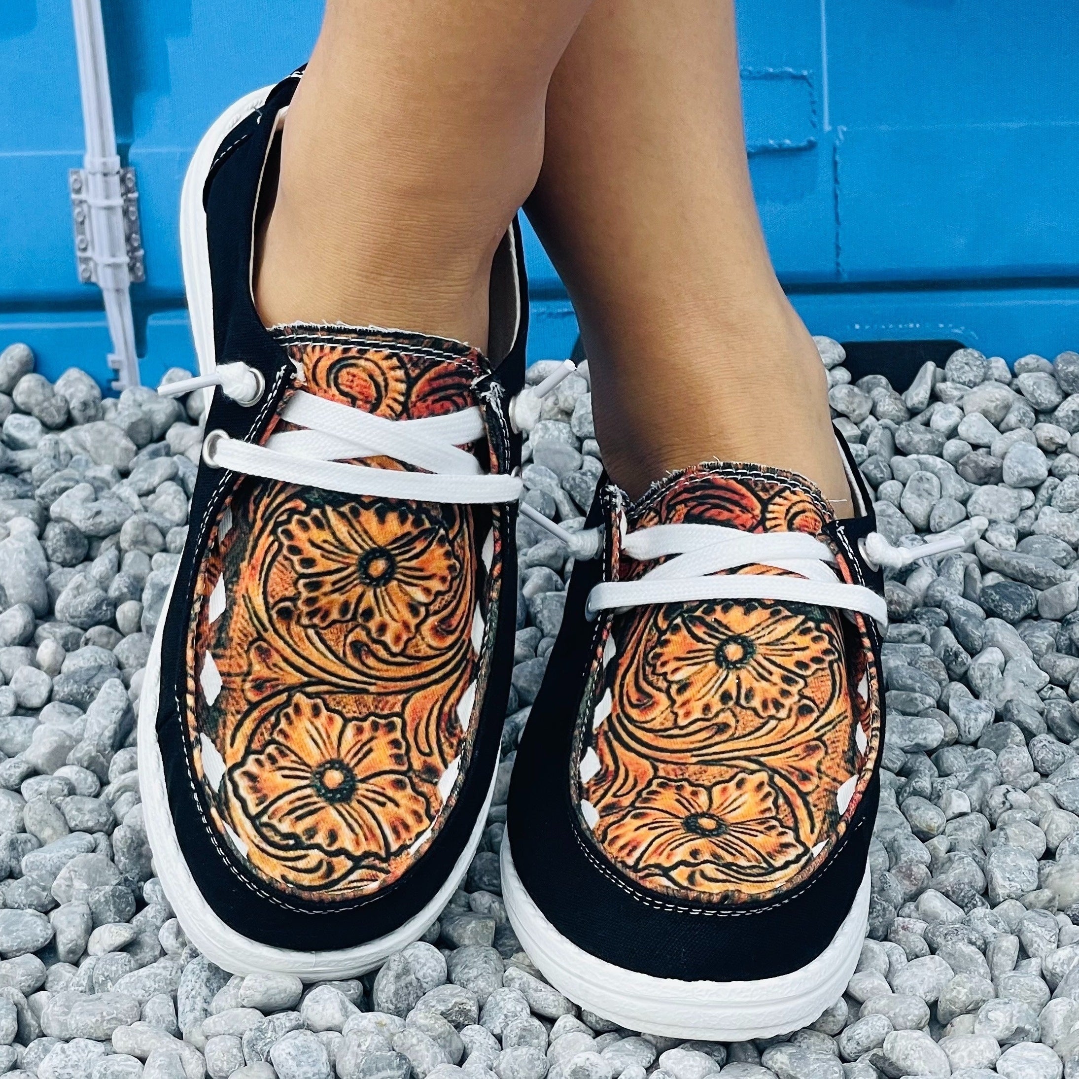 Geometric Pattern Flat Shoes Women's Casual Shoes