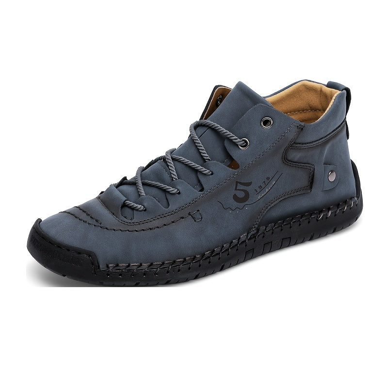 Men's PU Leather Casual Lace Up Driving Ankle Boots Work Shoes