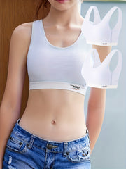 2pcs Wireless Letter Print Teen Bra Full Coverage Women's Lingerie