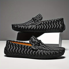 Men's Casual Wave Striped Loafer Shoes Anti Skid Walking Shoes
