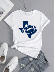 Women's Football Graphic Short Sleeve T-shirt