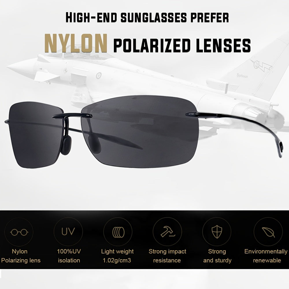 MAXJULI Tr90 Rimless Sports Sunglasses UV Protection Lightweight