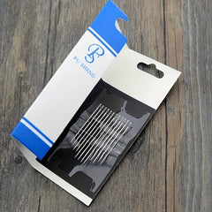 12pcs Side Entry Convenience Needles for Elderly and Blind, Silver Tail Needle