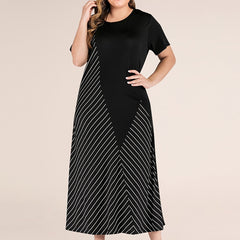 Women's Casual Striped T-Shirt in Navy Blue