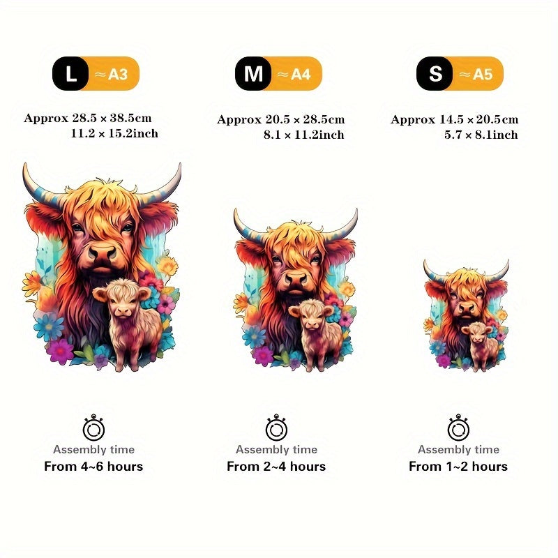 Cow Wooden Puzzle Unique Irregular Animal Shape Puzzles Wooden Toys
