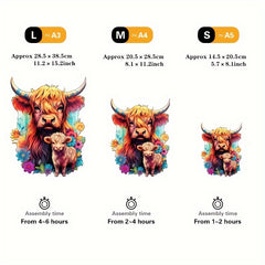 Cow Wooden Puzzle Unique Irregular Animal Shape Puzzles Wooden Toys