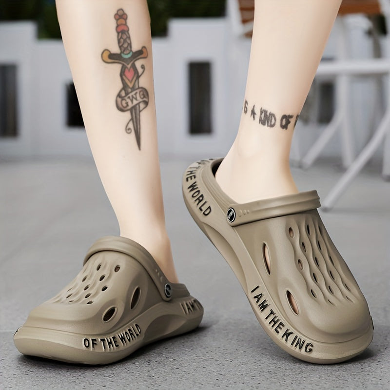 Men's Alphabet Lightweight Clogs Non Slip Garden Shoes Summer