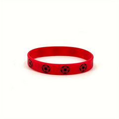Football Fan Sports Wrist Strap With Printed Pattern Silicone Bracelet