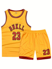 Basketball Jersey Outfit Boy Girl Tank Top Shorts Set Summer Clothes