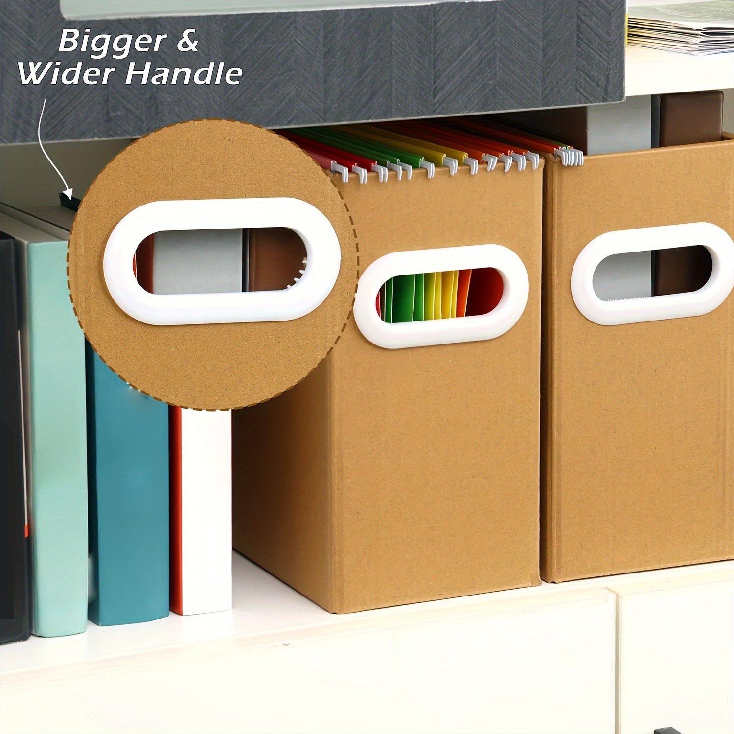 3pcs Durable Office Document Storage Box Organizer Space Saving
