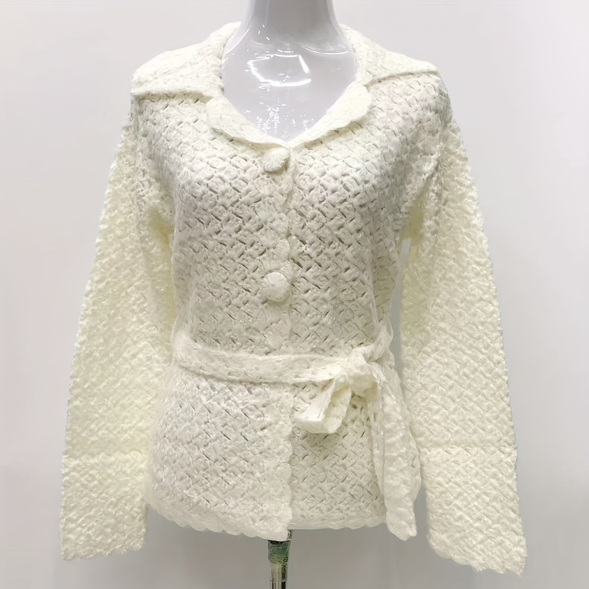 Long Sleeve Solid Knit Shawl Cape for Women