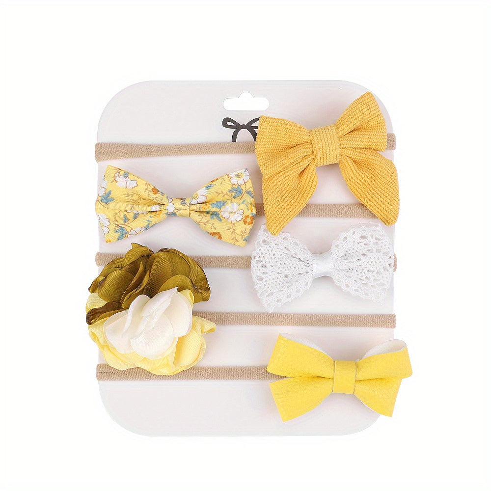 5pcs Baby Girls Bowknot Flowers Headband Hairband Princess Hair Accessories