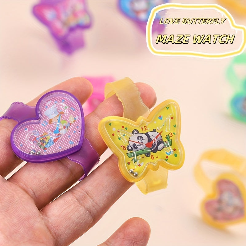 Set of 20 Cartoon Heart and Butterfly Maze Watches in Various Colors