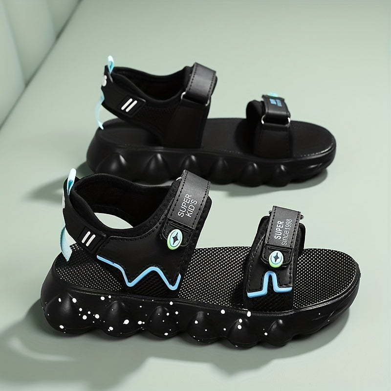 Boys' Sandals Hook Loop Fastener Soft Sole Non Slip Outdoor Beach Shoes