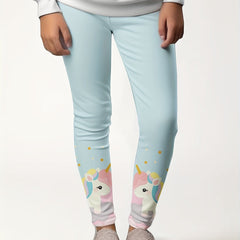 Unicorn Print Leggings Girls Thick Leggings Spring Fall Winter