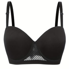 Floral Jacquard Balconette Bra With Removable Straps