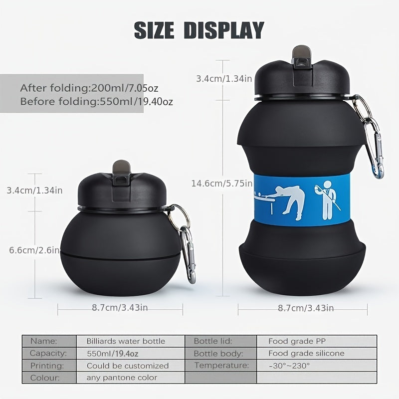 Portable Silicone Folding Water Cup for Outdoor Sports Billiards