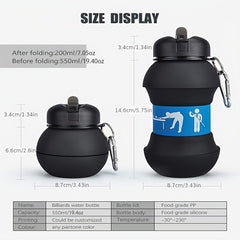 Portable Silicone Folding Water Cup for Outdoor Sports Billiards