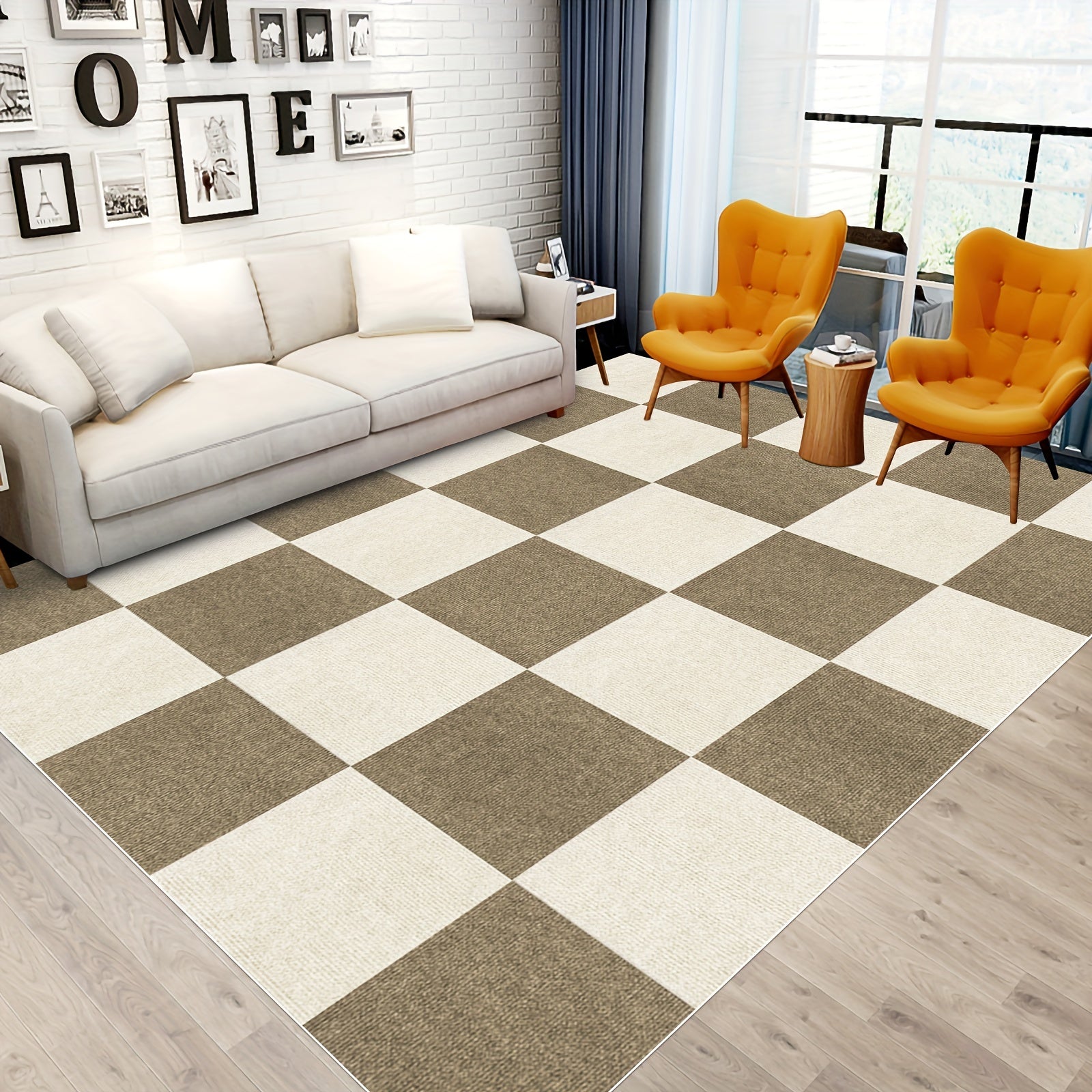 30pcs Carpet Floor Tiles Adhesive Stickers DIY Square Area Rug Carpet Tiles