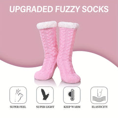 Cozy Fuzzy Socks With Grip Pads Winter Warm Slipper Socks
