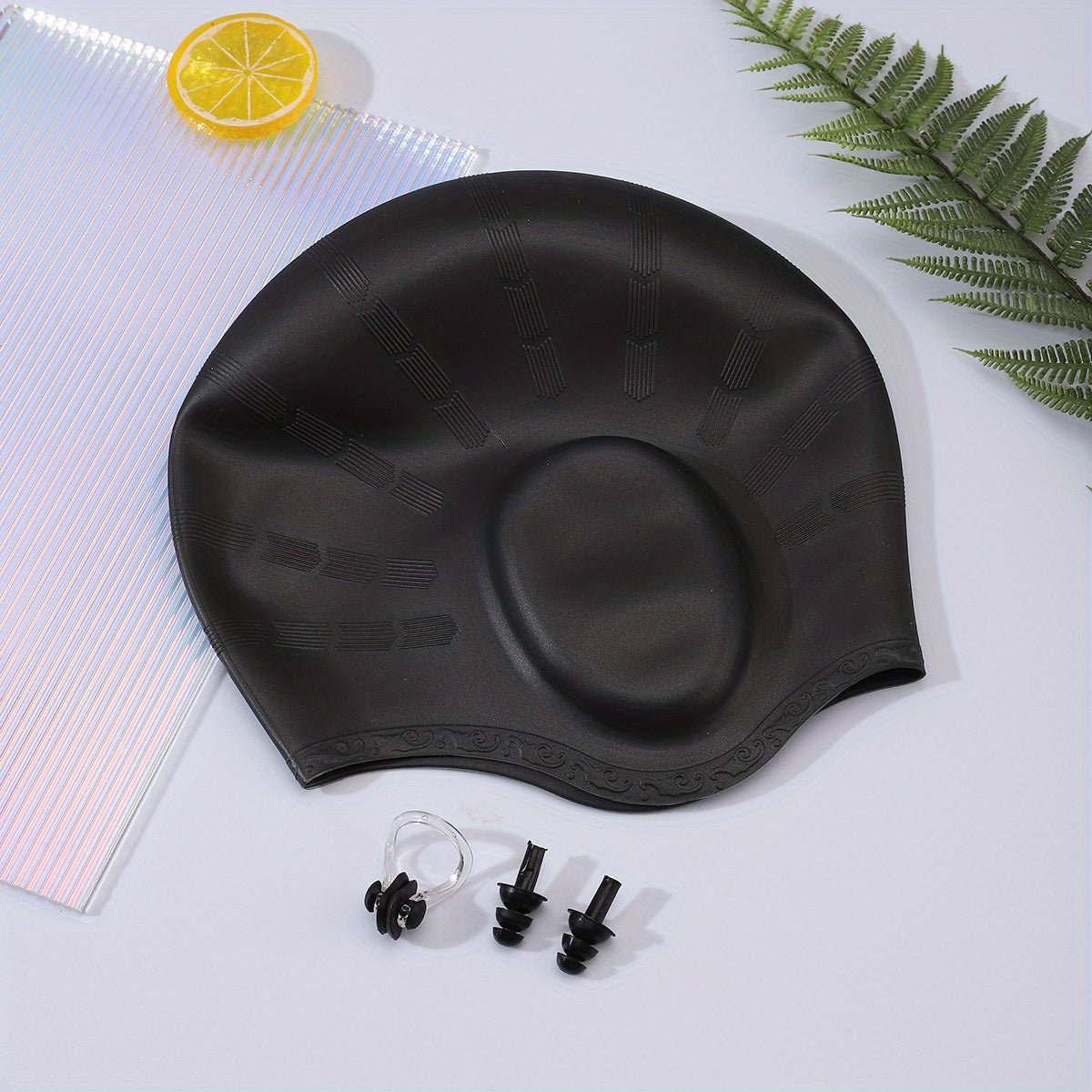 80g Silicone Waterproof Swim Hat Nose Clip Ear Plug Set for Pool & Outdoor Fun