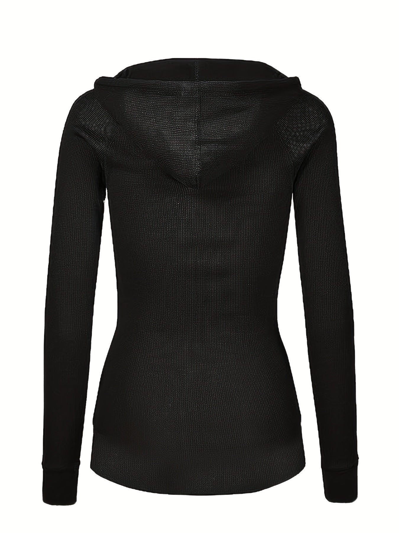 Solid Zipper Kangaroo Pocket Hoodie Casual Drawstring Hoodies