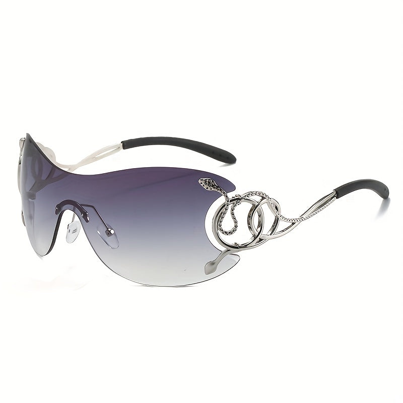 Snake Temple Sunglasses Gradient Rimless UV400