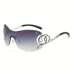 Snake Temple Sunglasses Gradient Rimless UV400