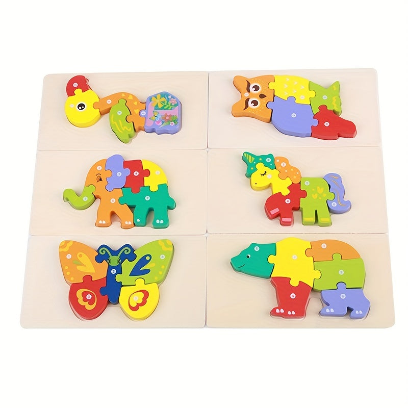 Wooden 3D Puzzle for Kids - Cognitive Early Education Toy