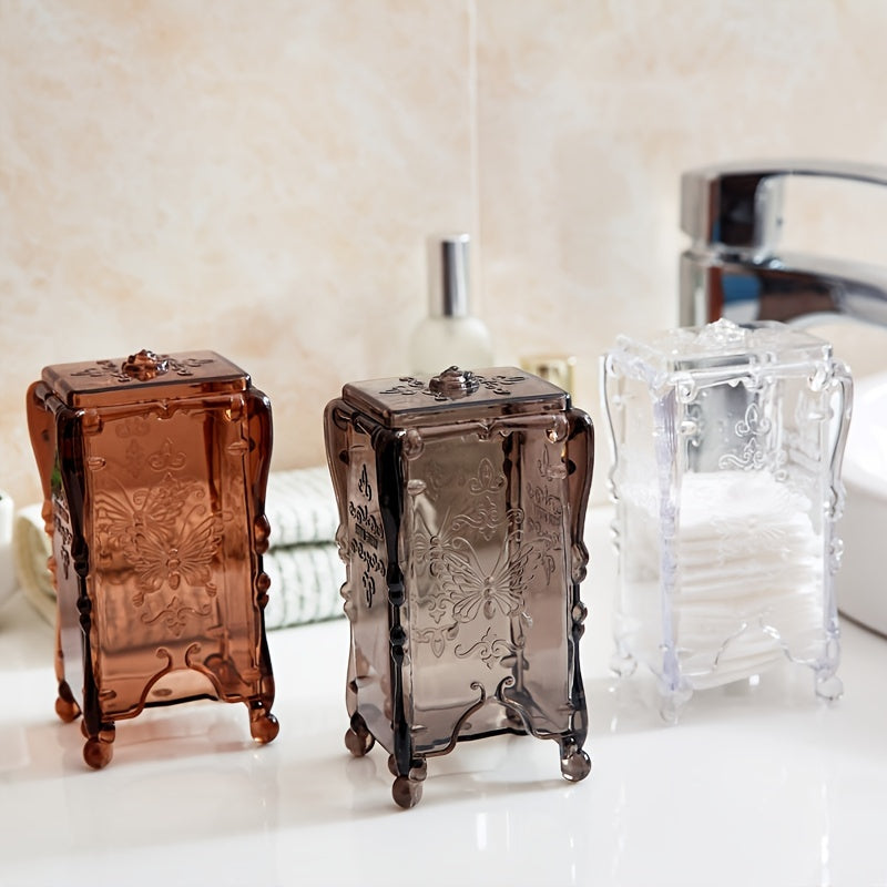 Butterfly Pattern Makeup Pads Holder Dispenser Box Organizer