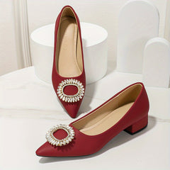 Women's Rhinestone Slip On Soft Sole Point Toe Shoes