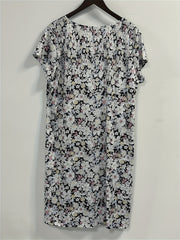 Casual Dress Women's Plus Floral Print Short Sleeve V Neck Dress