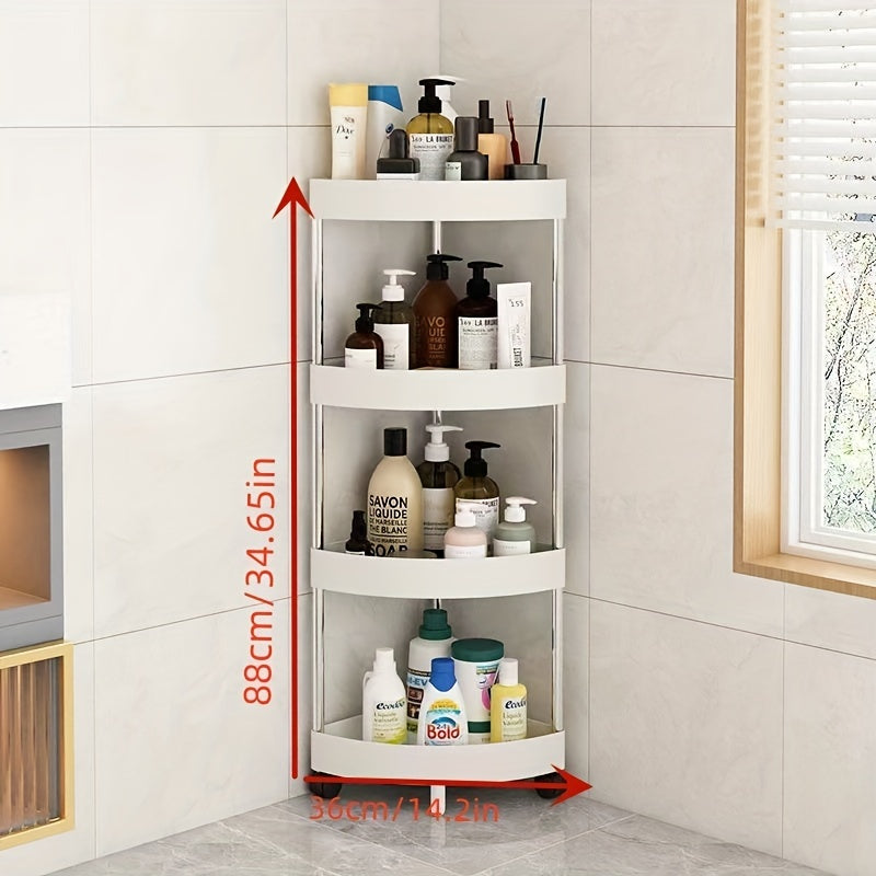 1pc Punch Corner Shelf & Storage Rack for Kitchen & Bathroom