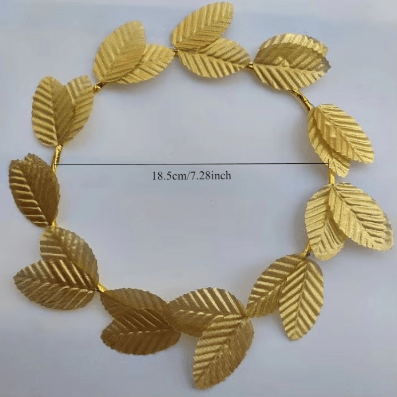 Golden Leaf Roman Wreath for Women Plastic Party Decoration