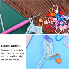 150pcs Colorful Knitting Markers Crochet Clips Locking Stitch Pla